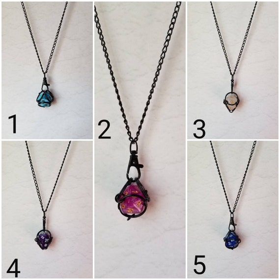 split ring cage d20 pendant, dnd dice jewelry removable d20 necklace dice jail necklace Captive dice jewelry