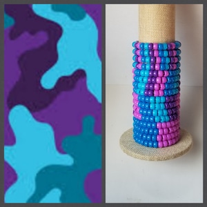 Camo Psychedelic Kandi bracelets, mixed bead bracelets, friendship bracelets,  bracelets, fashion bracelets, Camo friendship bracelets