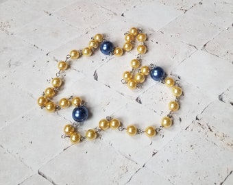 Orthodox prayer beads, Ukranian colors, Orthodox Chotki, stainless steel, Komboskini, hand-wired, glass pearls, support Ukraine, solidarity