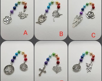 Unitarian Universalist prayer beads, 7 Principles of UU, prayer aid, rainbow prayer strand, UU chaplet, chakra colors, 10mm beads