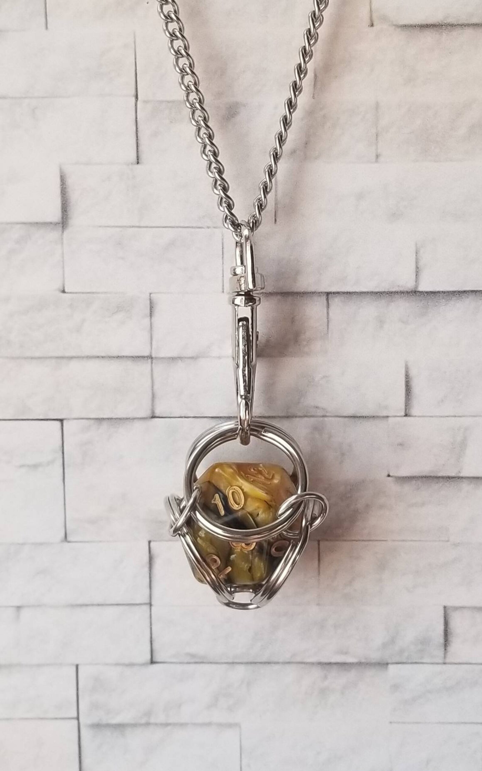 Captive dice jewelry removable d20 necklace dice jail Etsy