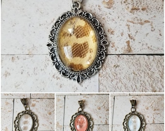 Snake shed jewelry, snake shed pendant, snakeskin necklace, cruelty free snake shed jewelry, Corn snake shed pendant, Corn snake shed skin