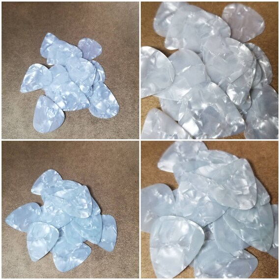 Destash guitar picks, guitar plectrums, pearl guitar picks, white, glossy or matte, destash guitar plectrums, generic picks, 20 or 50 or 100