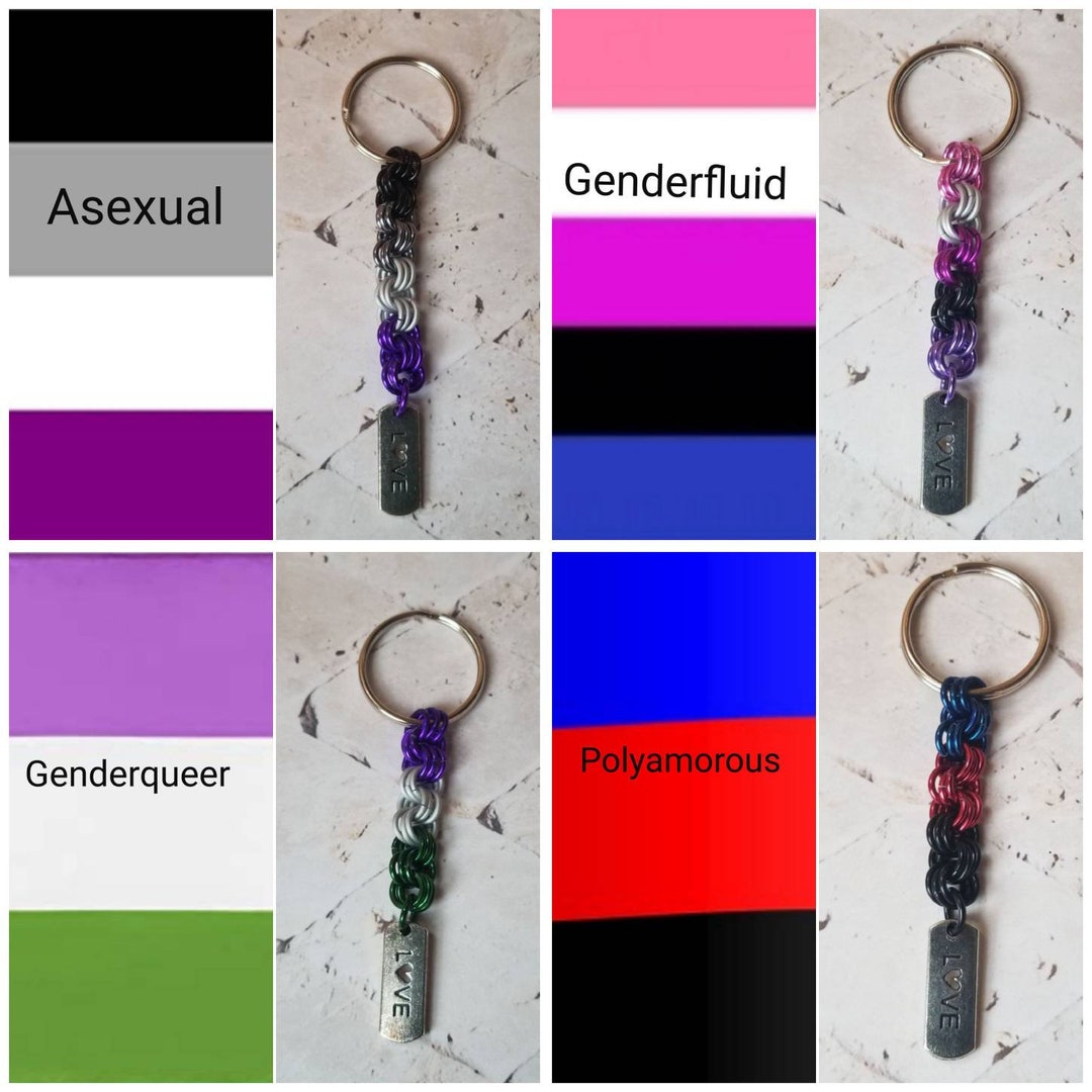 LGBT Pride Keychain, Chain Maille, Pride Flag Colors Keychain, Flag ...