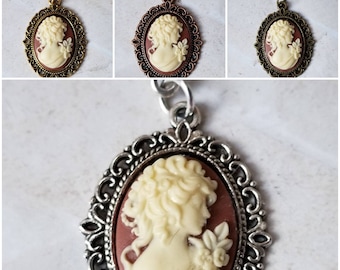 Victorian woman cameo pendant, Greco-Roman cameo necklace, Carnelian and ivory cameo pendant, Victorian cameo jewelry, Goddess jewellery