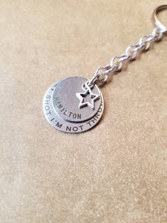 Hamilton keychain, Hamilton key ring, Hamilton key fob, Stainless steel charms, keychain, gift for Hamilton fan, Hamilton quote keychain