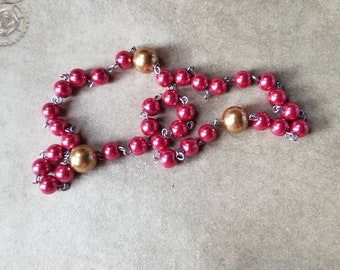 Orthodox prayer beads, Orthodox Chotki, stainless steel, Komboskini, hand-wired, Christmas Chotki, Holiday Season Chotki, Yule colors