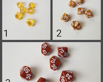ONE individual d10% dnd die, polyhedral gaming dice, DnD dice, RPG dice, D and D dice, spare die, spare d10 percentile dice, single die