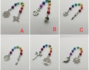 Unitarian Universalist prayer beads, 7 Principles of UU, prayer aid, rainbow prayer strand, UU chaplet, chakra colors, chakra healing, 8mm