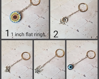 Support Ukraine with one  of these keychains,silver key rings, Ukrainian key fob, I stand with Ukraine, 1 inch flat split rings,