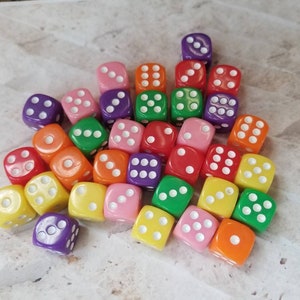Individual 16mm d6 dnd die, opaque gaming dice, DnD dice, RPG dice, spare d6 dice, random d and d d6 dice, rounded edged, 16mm