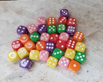 Individual 16mm d6 dnd die, opaque gaming dice, DnD dice, RPG dice, spare d6 dice, random d and d d6 dice, rounded edged, 16mm
