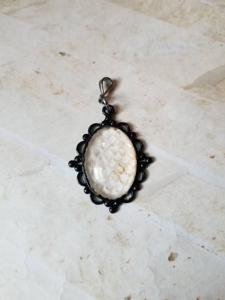 snake shed jewelry, snake shed pendant, snakeskin necklace