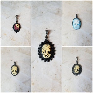 Gothik Kamee, Gothic Stil Kamee, Tag der Toten Kamee, Lolita Skelett Kamee, Tag der Toten Schmuck, Dia de Los Muertos Kamee