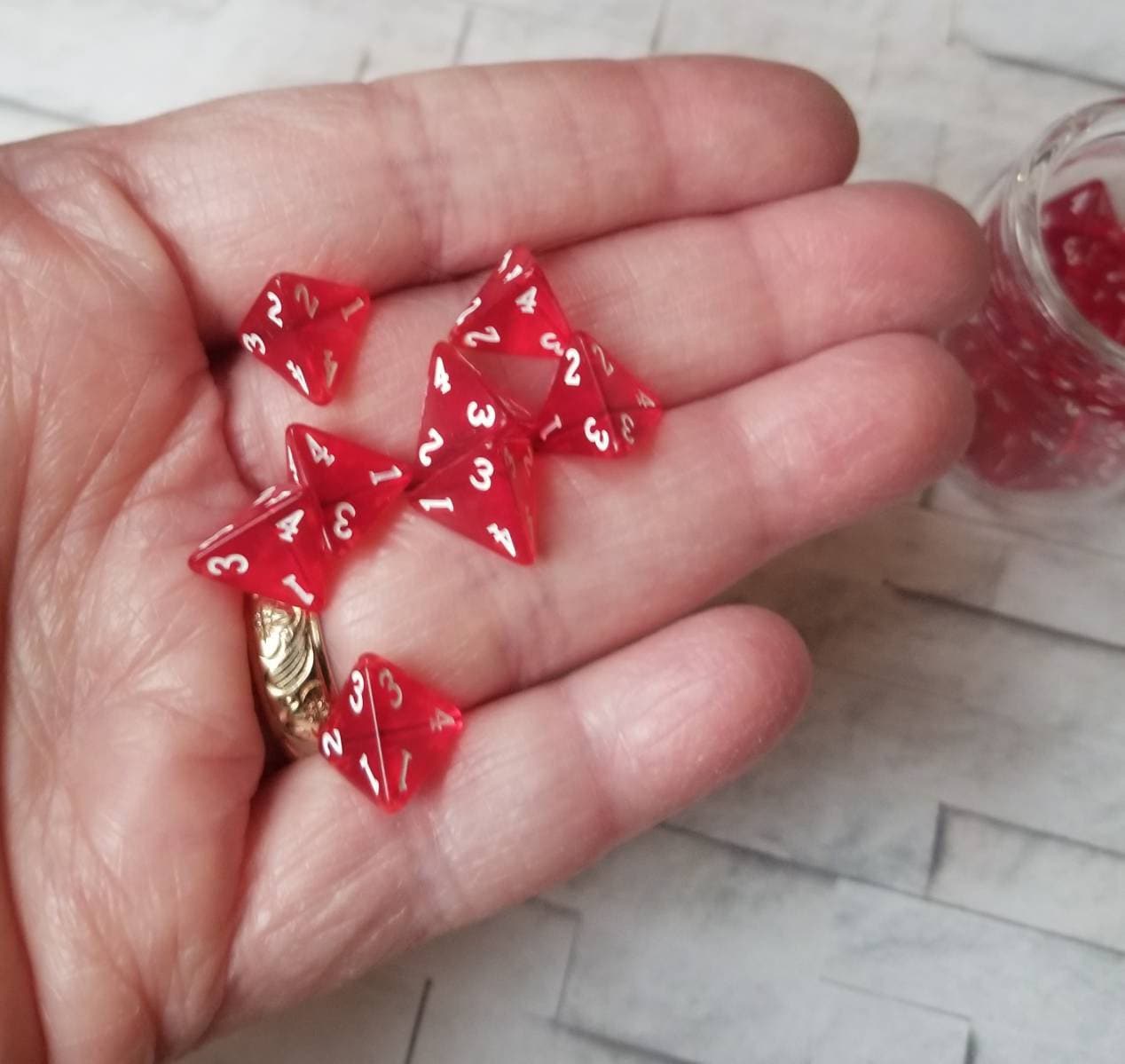 stege Socialisme Beskatning Individual 10mm d4 dnd die, mini red translucent d4 dice, mini polyhedral  dice, DnD dice, D and D dice, 10mm red d4s for healing potions