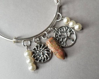 Imbolc bangle, expandable bangle, Imbolc jewelry, has matching prayer beads, Imbolc  bracelet, ritual jewelry, Pagan bangle, choice of four