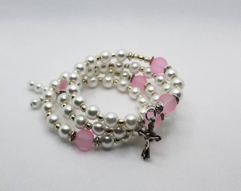 Five decade rosary bracelet memory wire bracelet wrap Etsy