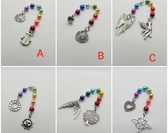 Unitarian Universalist prayer beads, 7 Principles of UU, prayer aid, rainbow prayer strand, UU chaplet, chakra colors, chakra healing, 8mm
