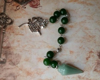 Litha prayer beads, pagan prayer beads, pagan chaplet, Midsummer prayer beads, mini prayer beads, stainless steel, Malay jade, gemstone