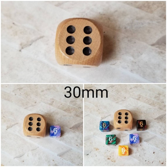 Koplow Games 30mm D6, Wooden 30mm D6, Oversized D6, Extra Large Sized D6,  Dnd Dice, Rpg Dice, Massive D6 Dice, X Large D6, Mega Titan 