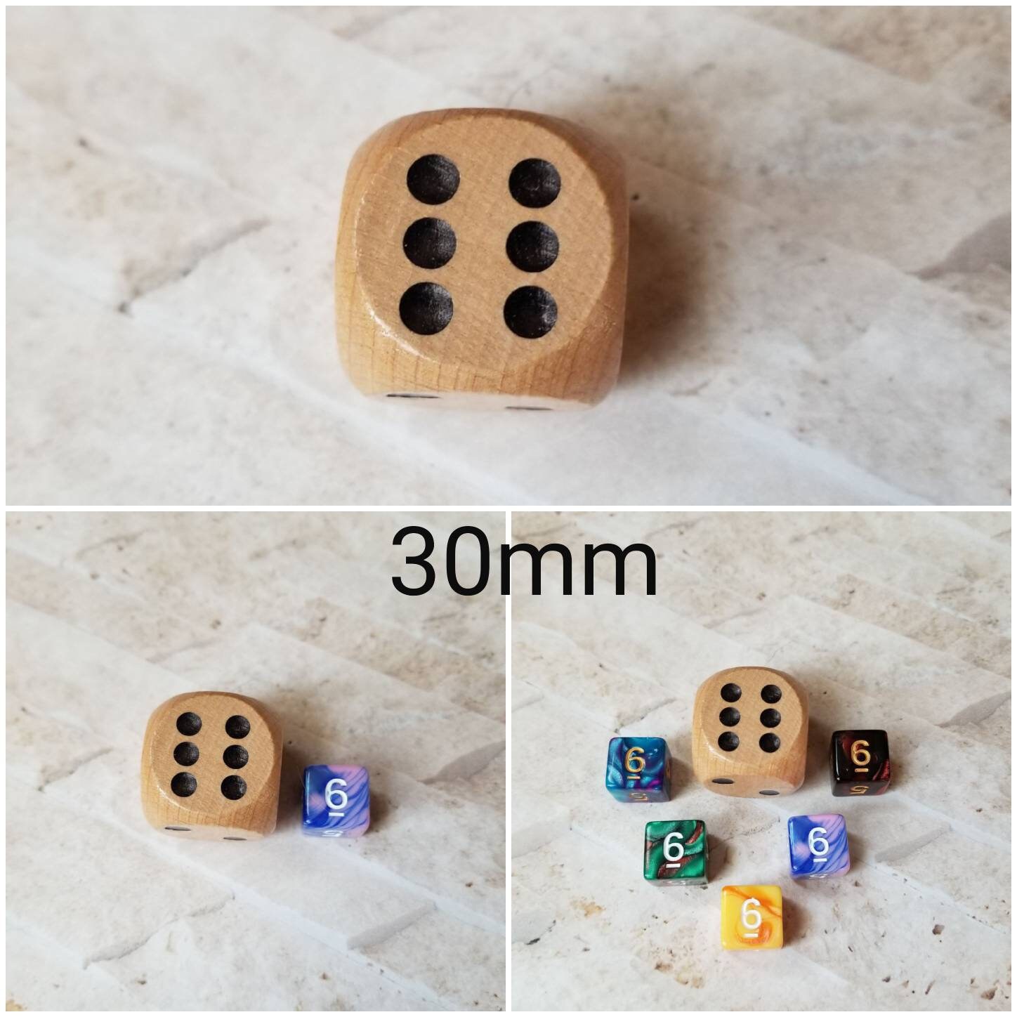 Who Knew Dice Set, 6 Pack of Unique D3, D5, D7, D16, D24, D30 Dice by Koplow  Games White, Black, Blue, Green, Yellow, Red 