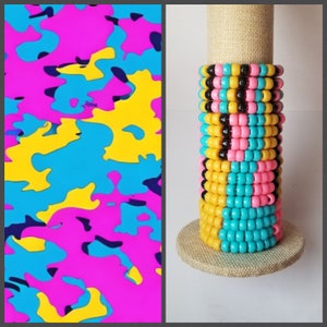 Camo Psychedelic Kandi bracelets, mixed bead bracelets, friendship bracelets,  bracelets, fashion bracelets, Camo friendship bracelets