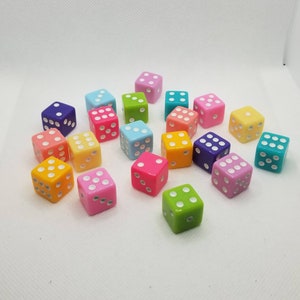 Individual extra 16mm d6 dnd die, pastel gaming dice, DnD dice, RPG dice, D and D dice, spare dice, spare d6 dice, random d and d d6 dice,