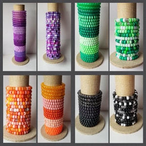 Halloween Kandi bracelets, mixed bead bracelets, friendship bracelets,  bracelets, fashion bracelets, Samhain friendship bracelets