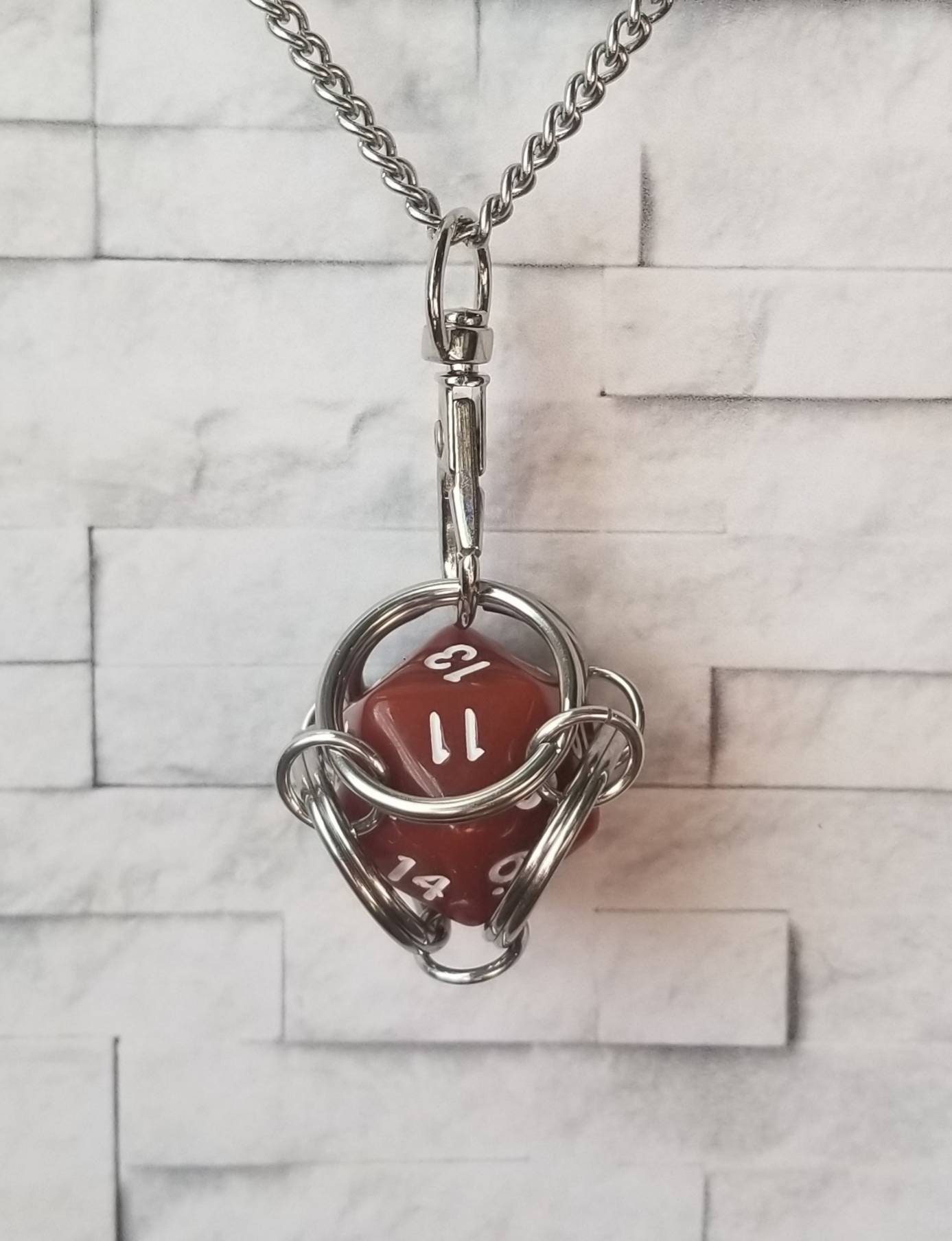 Captive dice jewelry removable d20 necklace dice jail Etsy