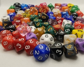 ONE individual d10 dnd die, single polyhedral gaming die, DnD dice, RPG dice, D and D dice, spare dice, spare d10 dice, random d10 dice,