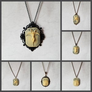 Ciondolo con cammeo, collana con cammeo, ciondolo con cammeo gotico, collana con cammeo gotico, ciondolo con cammeo steampunk, gioielli cosplay, gioielli fantasy