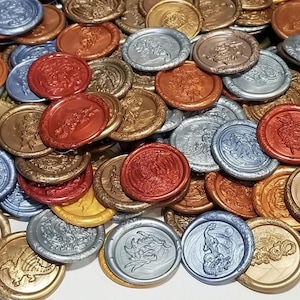 Sceau de cire Pièces de monnaie du MDN, Sceaux de cire de dragon et de Phénix, pièces de monnaie du Dnd, compteurs du Dnd, accessoires du Dnd, sceaux de cire faits main, pièces de jeu de RPG, idée cadeau unique