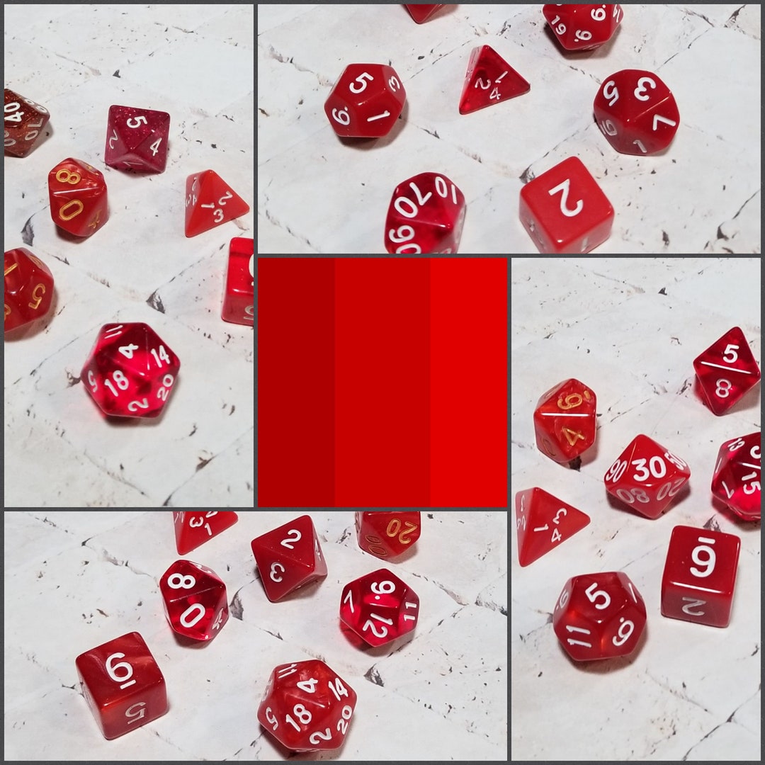 DND Würfelset „4 Farben" Polyeder Acryl Würfel 7 Teilig Für Dungeons