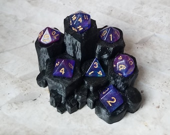Glittery purple 16mm dnd dice, gaming dice, DnD dice set, RPG dice, dnd dice, gaming dice, set of 7 DnD dice, two toned dice