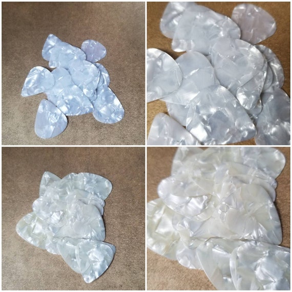 Destash guitar picks, guitar plectrums, pearl guitar picks, white or cream, destash guitar plectrums, generic guitar picks,x 20 or 50 or 100