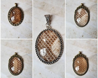 Snake shed jewelry, snake shed pendant, snakeskin necklace, cruelty free snake sheds, Boa Constrictor shed jewelry, Boa shed skin pendant