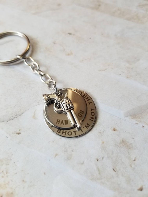 Hamilton keychain, Hamilton key ring, Hamilton key fob, Stainless steel charms, keychain, gift for Hamilton fan, Hamilton quote keychain