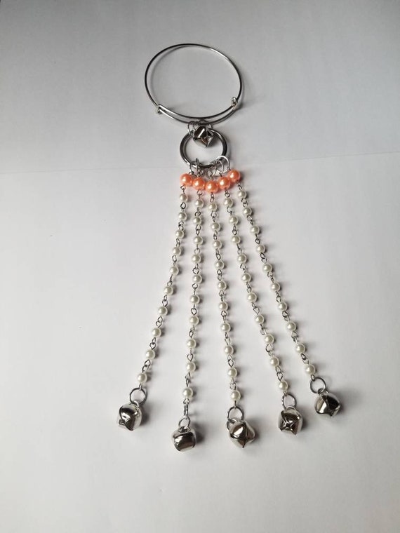 Witch bells, silver witch bells, faerie bells, protection bells, witches protection bells, bells for doors, pearl witches bells,