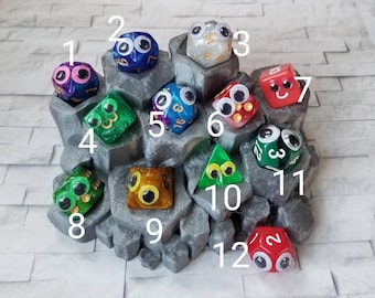 Dice Wardens, dice jail guards, emotional support dice, adopt a die, pet dice, googly eye dice, funny dice, gag gift, happy dice, nerd gift