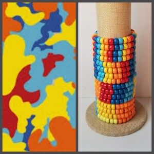Camo Psychedelic Kandi bracelets, mixed bead bracelets, friendship bracelets,  bracelets, fashion bracelets, Camo friendship bracelets