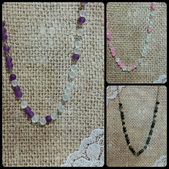 NOT MY PRESIDENT necklace, Not my president Morse code necklace, Morse code necklace, silver tone, frosted glass beads, choice of three