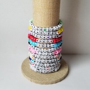 Sets of 12 friendship bracelets, beaded Swiftie bracelets, Eras themed friendship bracelets, stretchy bracelets, swappable concert bracelets