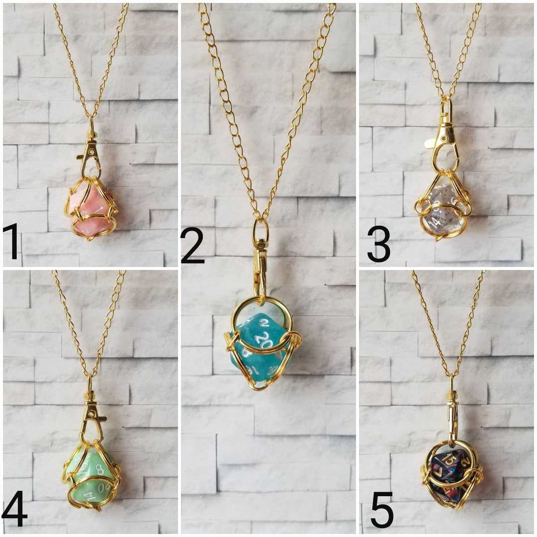 Gold Captive Dice Jewelry Removable D20 Necklace Dice Jail Etsy
