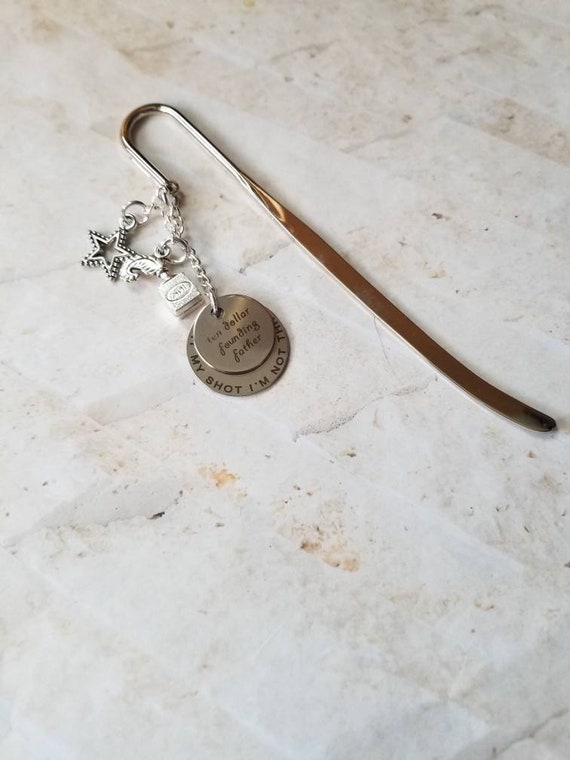 Hamilton bookmark, Hamilton musical, silver bookmark, Hamilton theatre bookmark, Hamilton musical bookmark, Broadway play, Hamilton gift