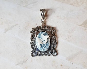 Cameo pendant, cameo necklace, butterfly cameo pendant, guardian  angel cameo pendant, floral cameo pendant, Valentine's gift idea, 25x18mm