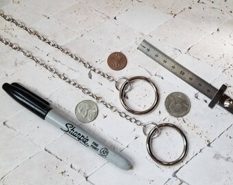 BDSM day collar, discreet day collar, symbolic jewelry, BDSM collar, submissive collar, silver metal, O ring choke chain collar or leash