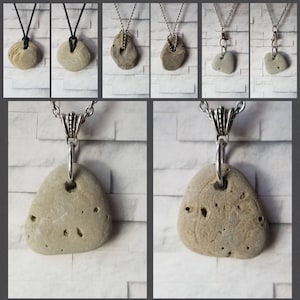 Hag stone necklace, holey stone pendant, adder stone, Odin&#39;s stone, hex stone, witch stone, Lake Michigan hag stone, fairie stone jewelry