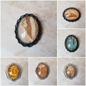 Snake shed jewelry, snake shed pin, snakeskin brooch, cruelty free snake shed jewelry, snake shed behind glass, gift for snake lover