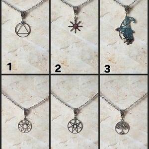 Symbol pendant, symbol necklace, symbol jewelry, esoteric pendants, stainless steel chain, Miscellaneous, AA, Chaos Star, Witch,