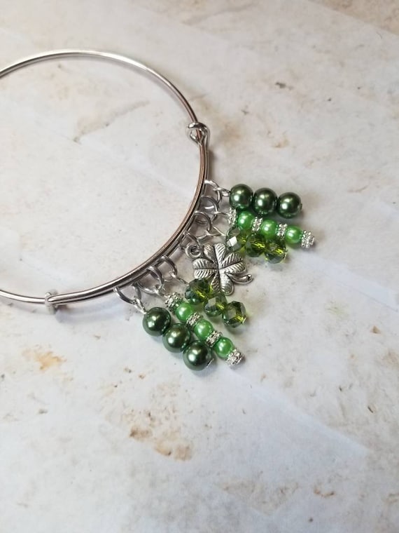 St Patrick's day bracelet, St Patrick's charm bracelet, expandable bangle, silver bangle, charm bangle, Irish pride bangle, Celtic bangle